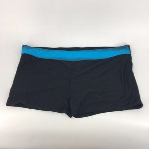 Women's plus Size 4XL Swim/Bathing Shorts Black with Blue Ombre Waist Band NWOT